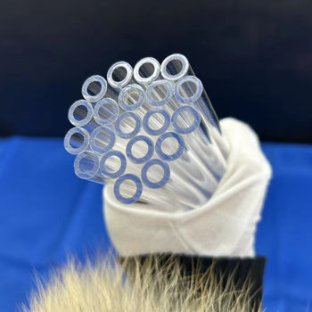 Fire polished clear quartz glass cylinder with open ends