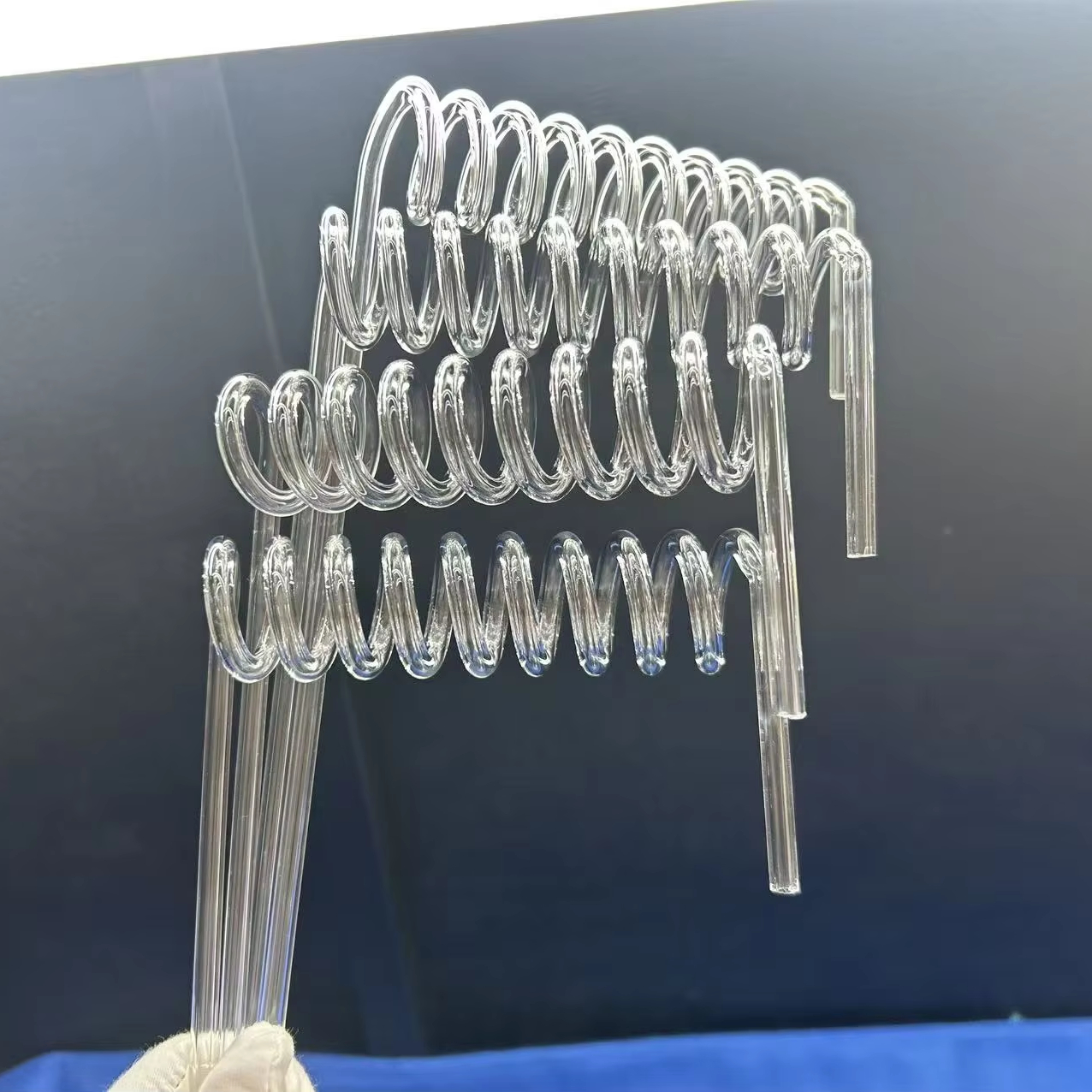 Clear Quartz Spiral Tube for Optics Laboratory